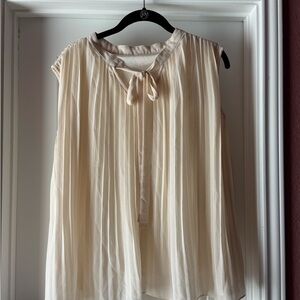 Elegant Cream Sheer Blouse